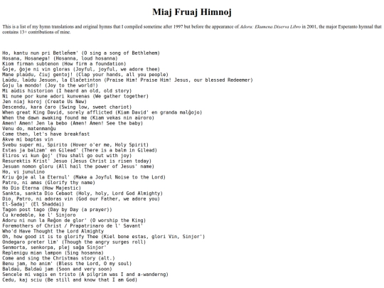 00-Himnoj_ktp/My_Hymns/cx_1997-2000/Miaj-fruaj-himnoj screenshot