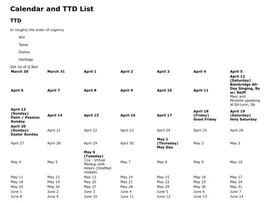 LBR/Calendar screenshot
