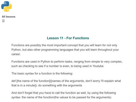 Lesson 11 - Functions screenshot