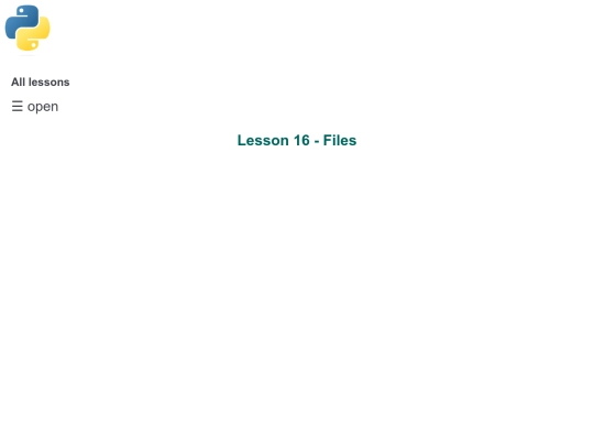 Lesson 16 - Files screenshot