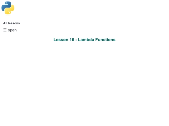 Lesson 16 - Lambda screenshot