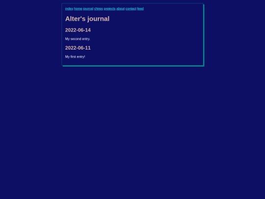 blog/journal screenshot