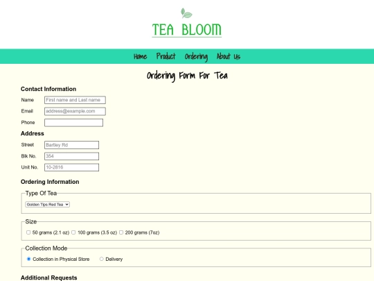 ordering screenshot