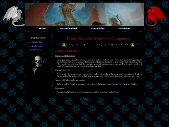 houserules screenshot