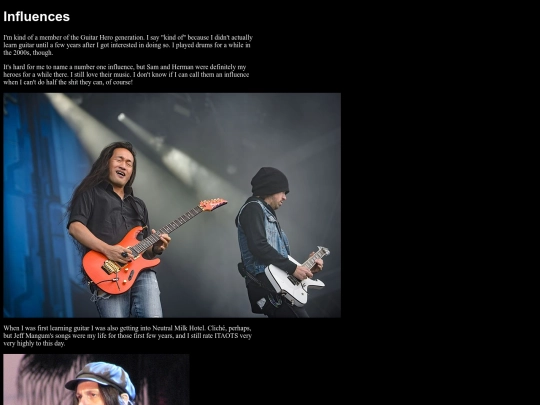 influences screenshot