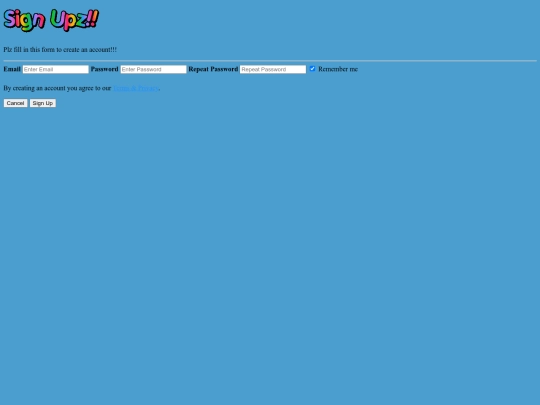 Signup screenshot