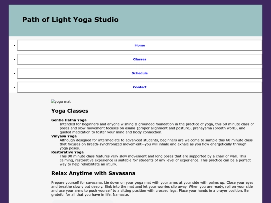 classes screenshot