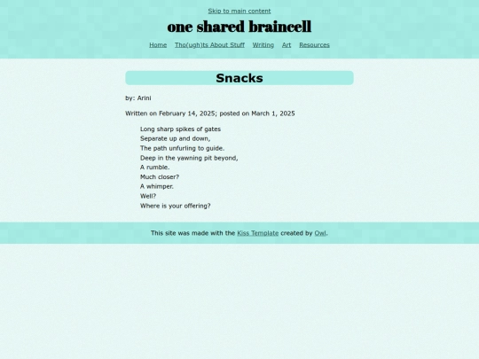 writing/snacks screenshot