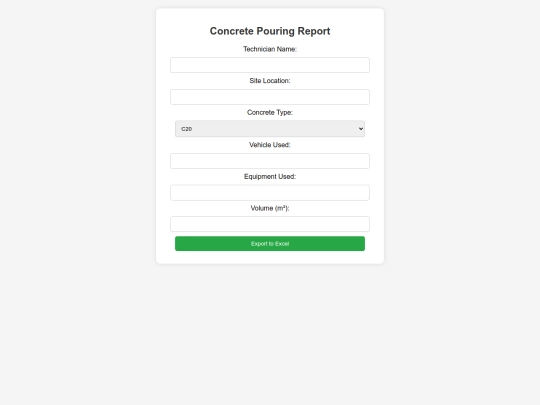 Concrete_Report_App screenshot
