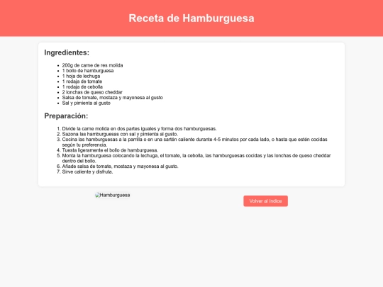 recetario/hamburguesa screenshot