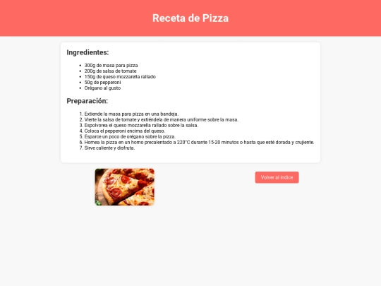 recetario/pizza screenshot