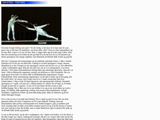 Fekting/hovedside screenshot