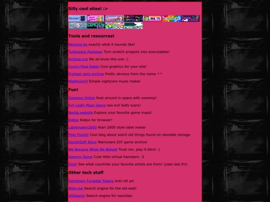 links screenshot