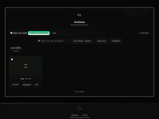 pages/info/archives screenshot