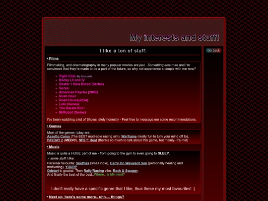 interests screenshot