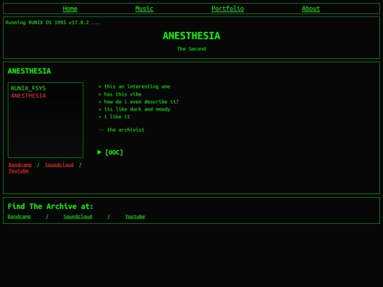 music/anesthesia screenshot