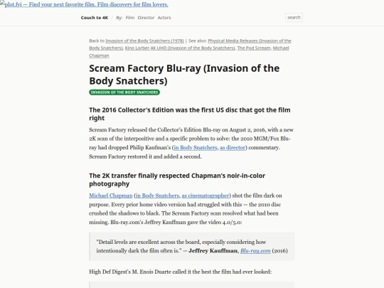 couchto4k/p/scream-factory-blu-ray-invasion-of-the-body-snatchers screenshot