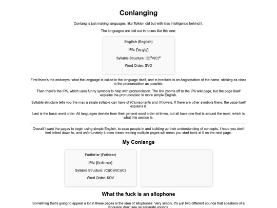 conlangs screenshot