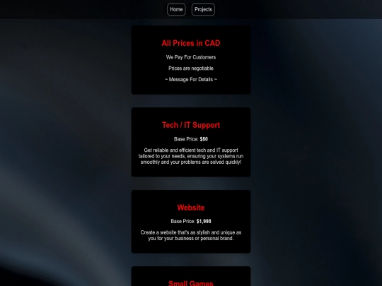 services screenshot