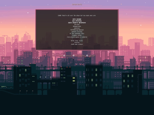 interests screenshot