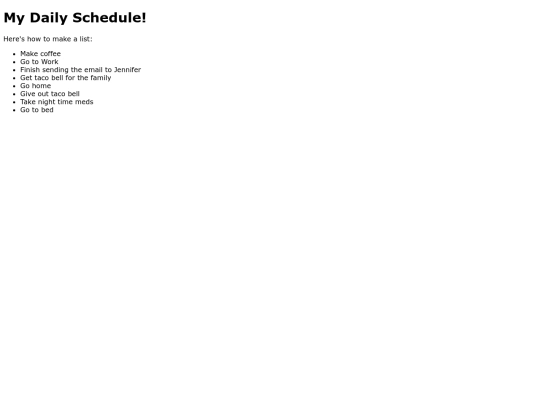 schedule screenshot