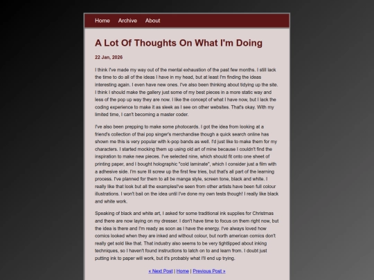 blog/posts/2026-01-22-A-Lot-Of-Thoughts-On-What-I'm-Doing screenshot