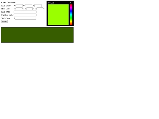 minitools/colorcalc screenshot