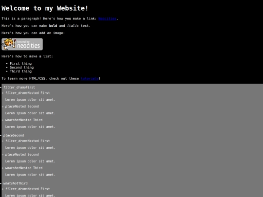 list screenshot