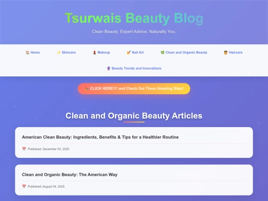 clean and organic beauty screenshot