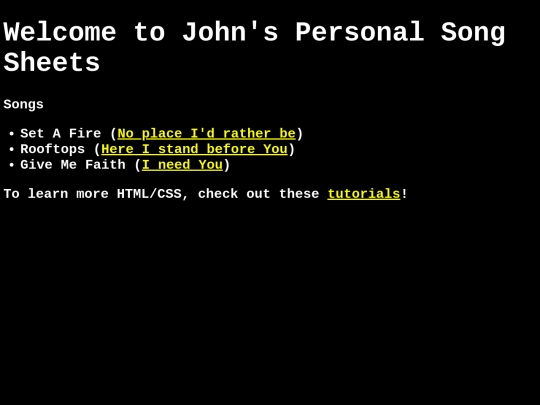 songs screenshot