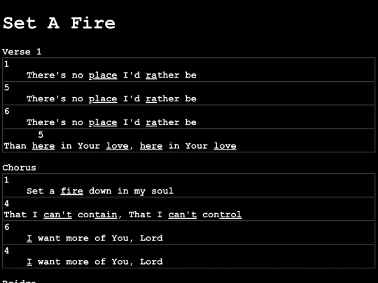 songs/setafire screenshot