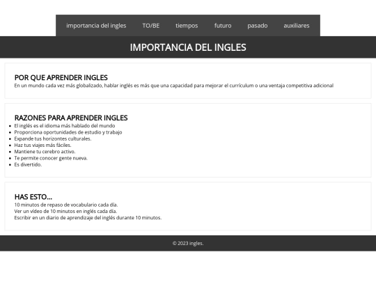PAGINA DE INGLES/importancia screenshot