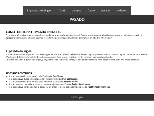 PAGINA DE INGLES/pasado screenshot