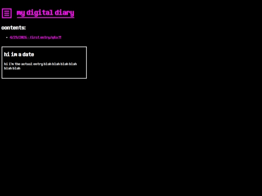 diary screenshot