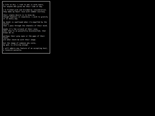poetry/crush screenshot