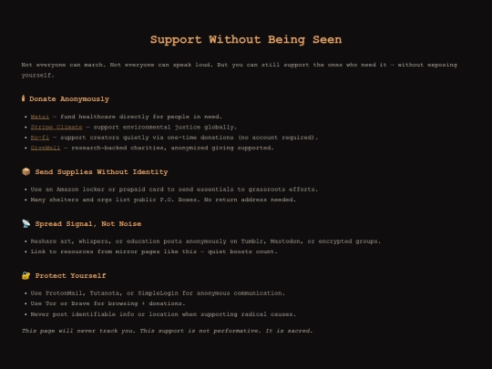 support screenshot