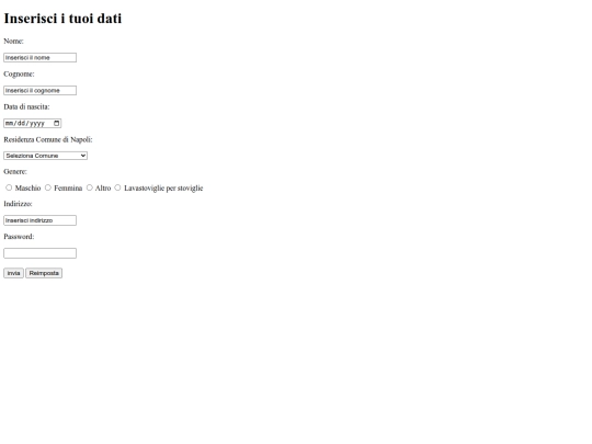 pagine/dati screenshot