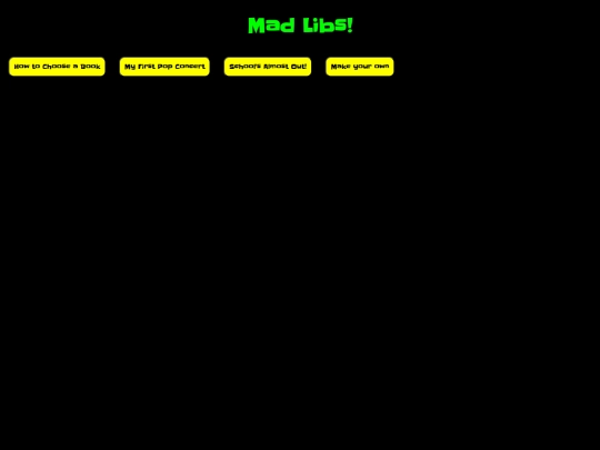 madLibs screenshot