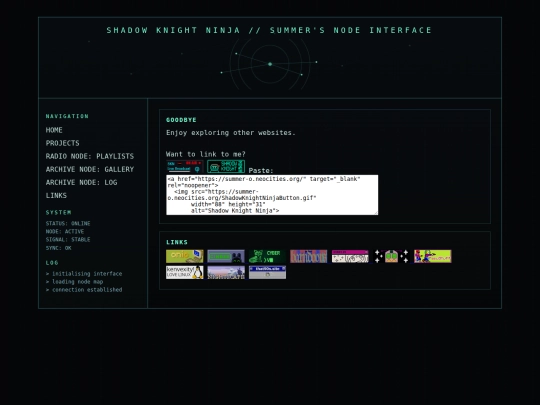 links screenshot
