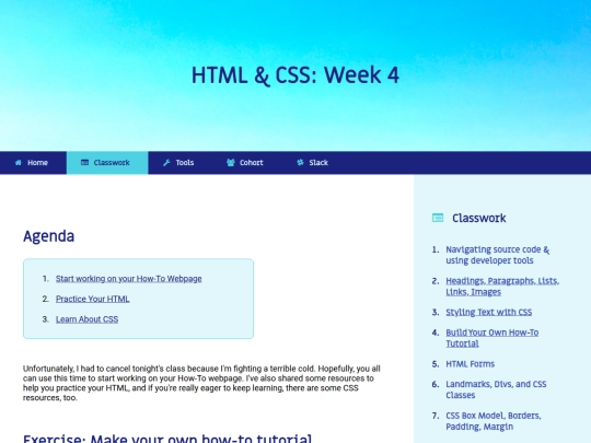 html-css/week4 screenshot
