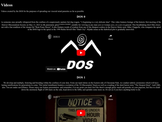 Videos screenshot