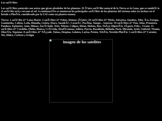el universo/Los satélites screenshot
