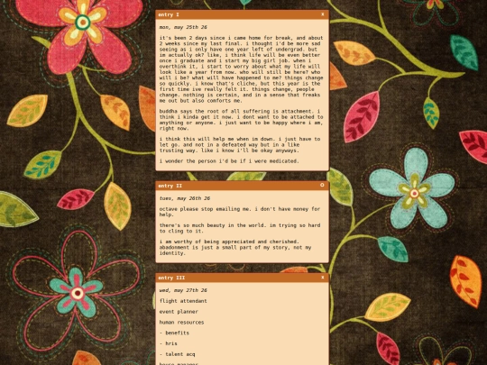 diary screenshot
