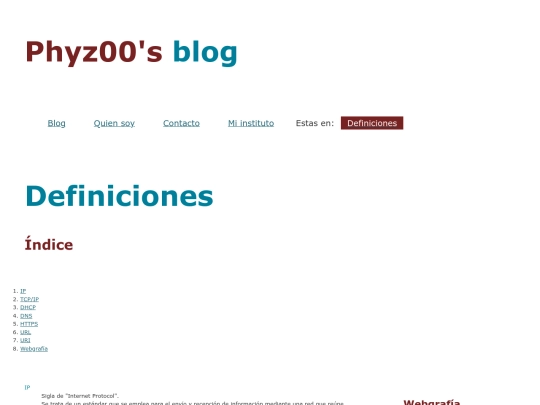 Paginas/Definiciones screenshot
