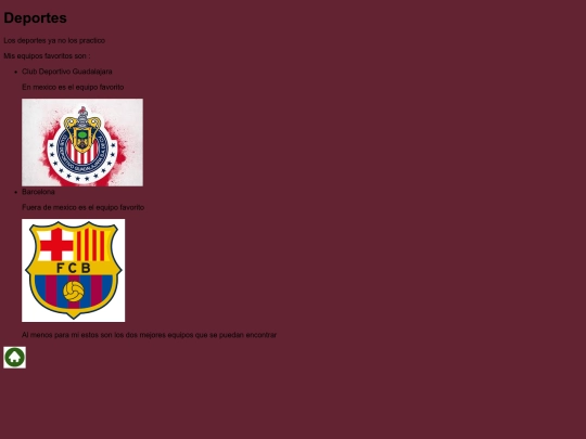 actividad 1/actividad 3/deportes screenshot