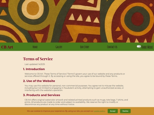 terms screenshot