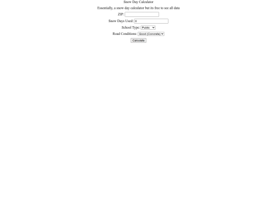 fun/snowdaycalc screenshot