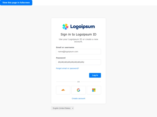 login screenshot