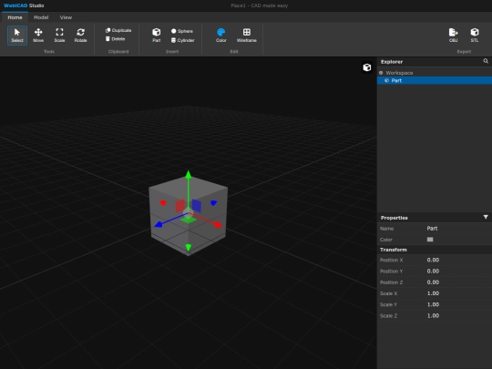 webiCAD screenshot