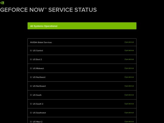 NVIDIAGeForceNOWStatus screenshot